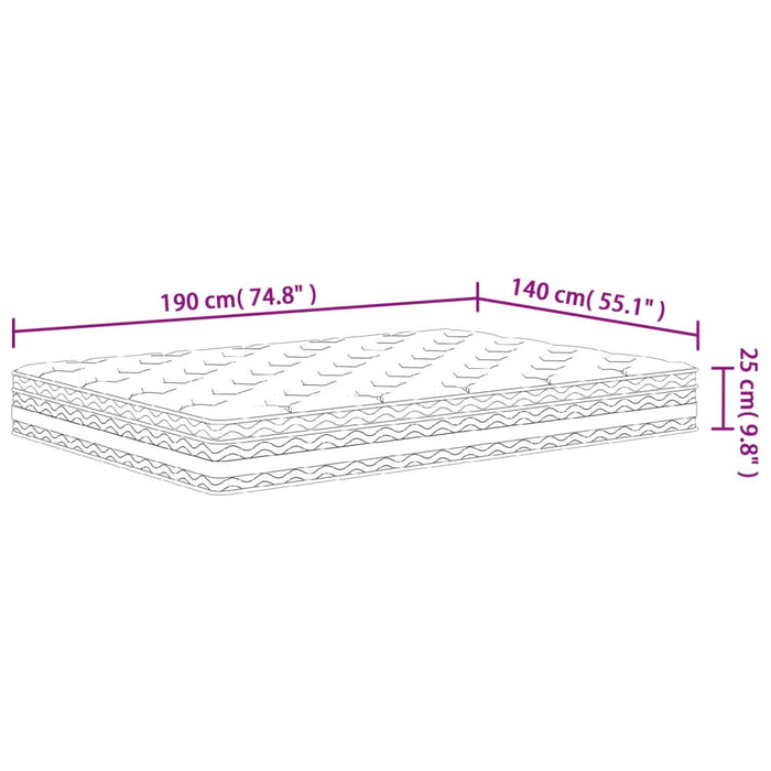 Materasso a Molle Insacchettate Medio 140x190 cm 372919