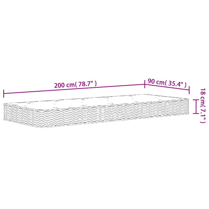 Materasso a Molle Bonnel Medio 90x200 cm 372985