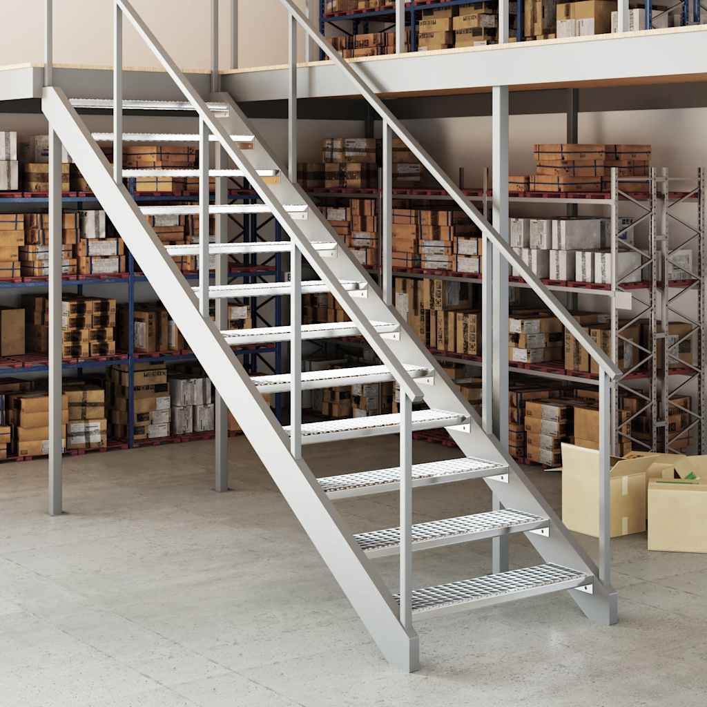 Gradino in Griglia 90x24x7 cm Acciaio Zincatocod mxl 83736