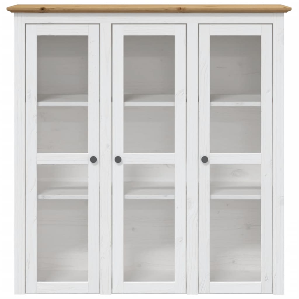 Credenza BODO 115,5x43x200,5 cm Massello Pino Bianco e Marrone 3206452