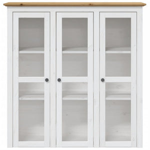 Credenza BODO 115,5x43x200,5 cm Massello Pino Bianco e Marrone 3206452