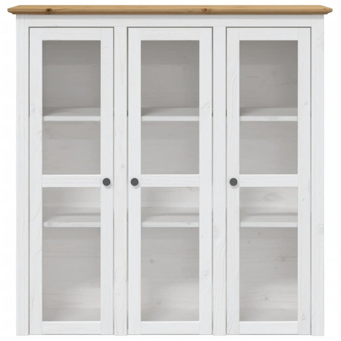 Credenza BODO 115,5x43x200,5 cm Massello Pino Bianco e Marrone 3206452