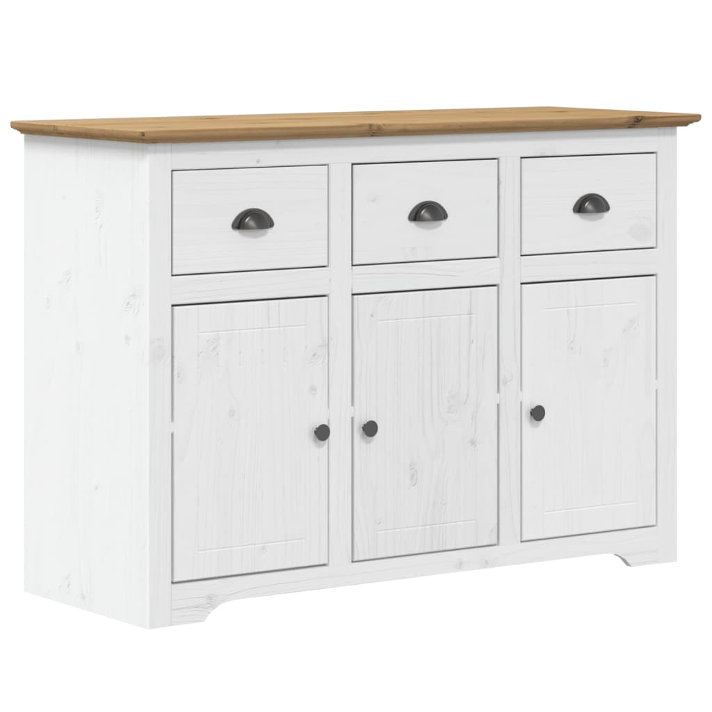 vidaXL Credenza BODO 115,5x43x200,5 cm Massello Pino Bianco e Marrone