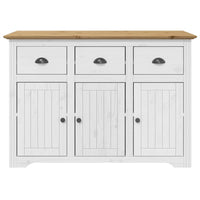 Credenza BODO 115,5x43x200,5 cm Massello Pino Bianco e Marrone 3206452