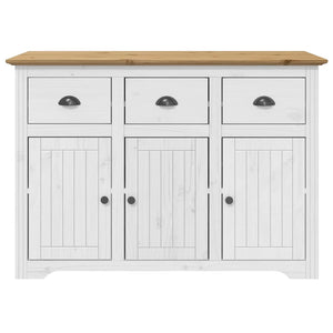 Credenza BODO 115,5x43x200,5 cm Massello Pino Bianco e Marrone 3206452