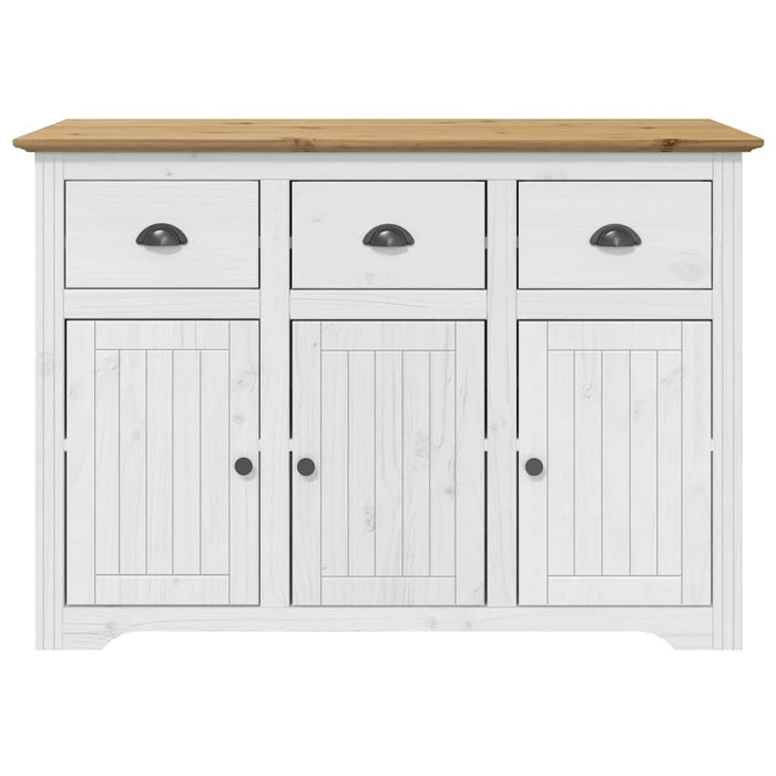 Credenza BODO 115,5x43x200,5 cm Massello Pino Bianco e Marrone 3206452