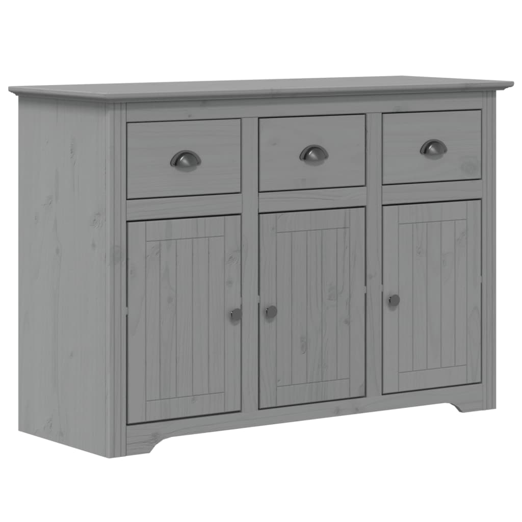 Credenza BODO 115,5x43x200,5 cm Legno Massello di Pino Grigio 3206453