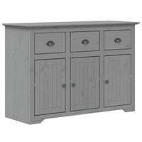 Credenza BODO 115,5x43x200,5 cm Legno Massello di Pino Grigio 3206453