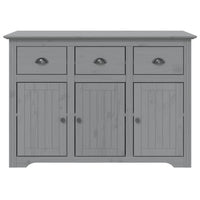 Credenza BODO 115,5x43x200,5 cm Legno Massello di Pino Grigio 3206453