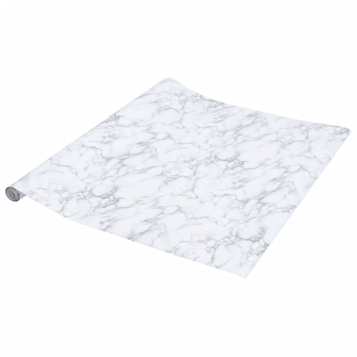 Adesivi per Mobili Autoadesivi Bianco Marmoreo 90x500 cm in PVC 3206487