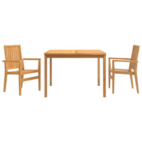 Set da Pranzo per Giardino 3 pz in Legno Massello di Teakcod mxl 69715