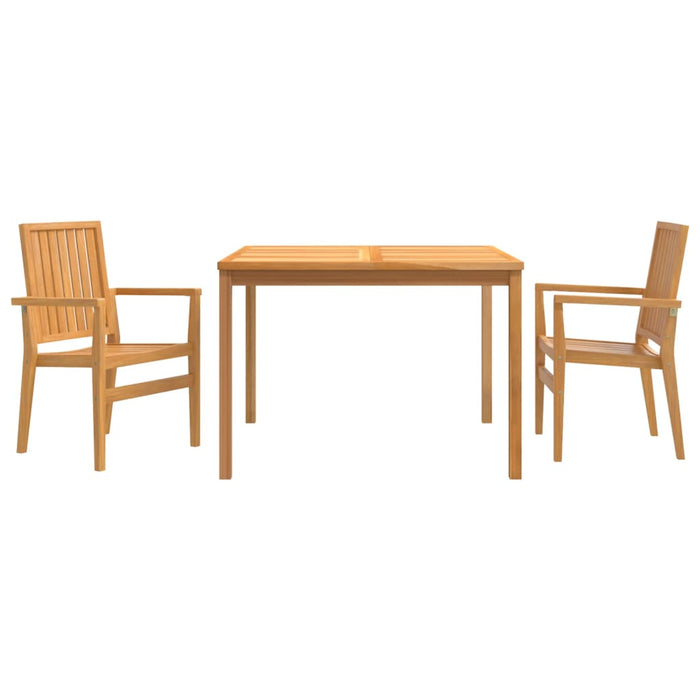 Set da Pranzo per Giardino 3 pz in Legno Massello di Teakcod mxl 69715
