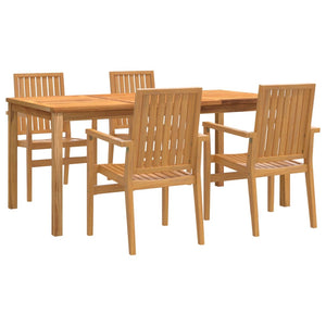 Set da Pranzo per Giardino 5 pz in Legno Massello di Teak 3157919