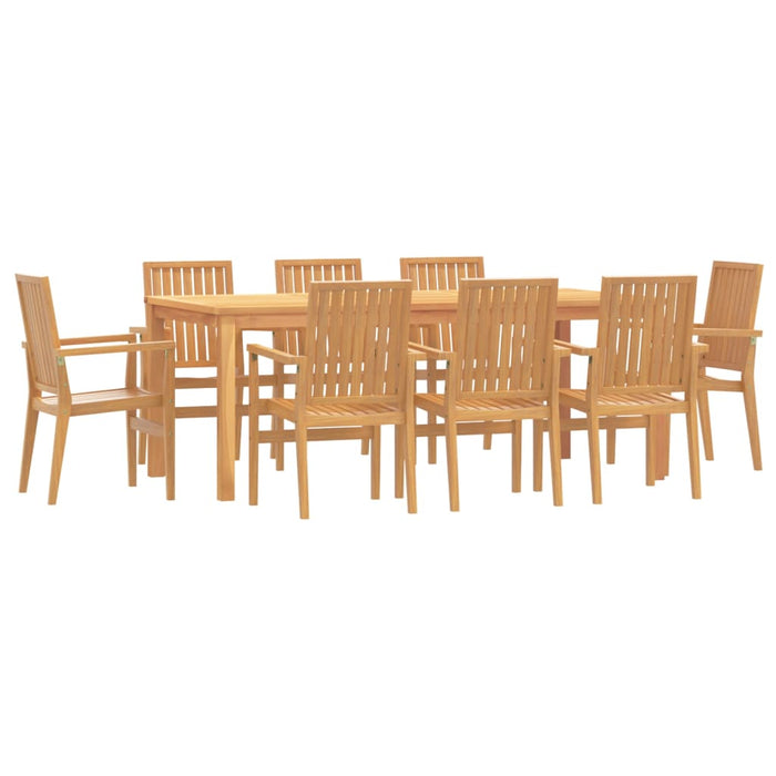 Set da Pranzo per Giardino 9 pz in Legno Massello di Teakcod mxl 117983