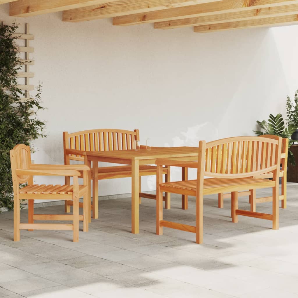 vidaXL Set da Pranzo per Giardino 5 pz in Legno Massello di Teak
