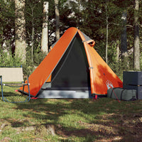 Tenda da Campeggio a Cupola 2 Persone Grigio e Arancione 94321