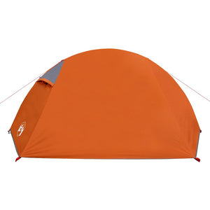 Tenda da Campeggio a Cupola 2 Persone Grigio e Arancione 94321