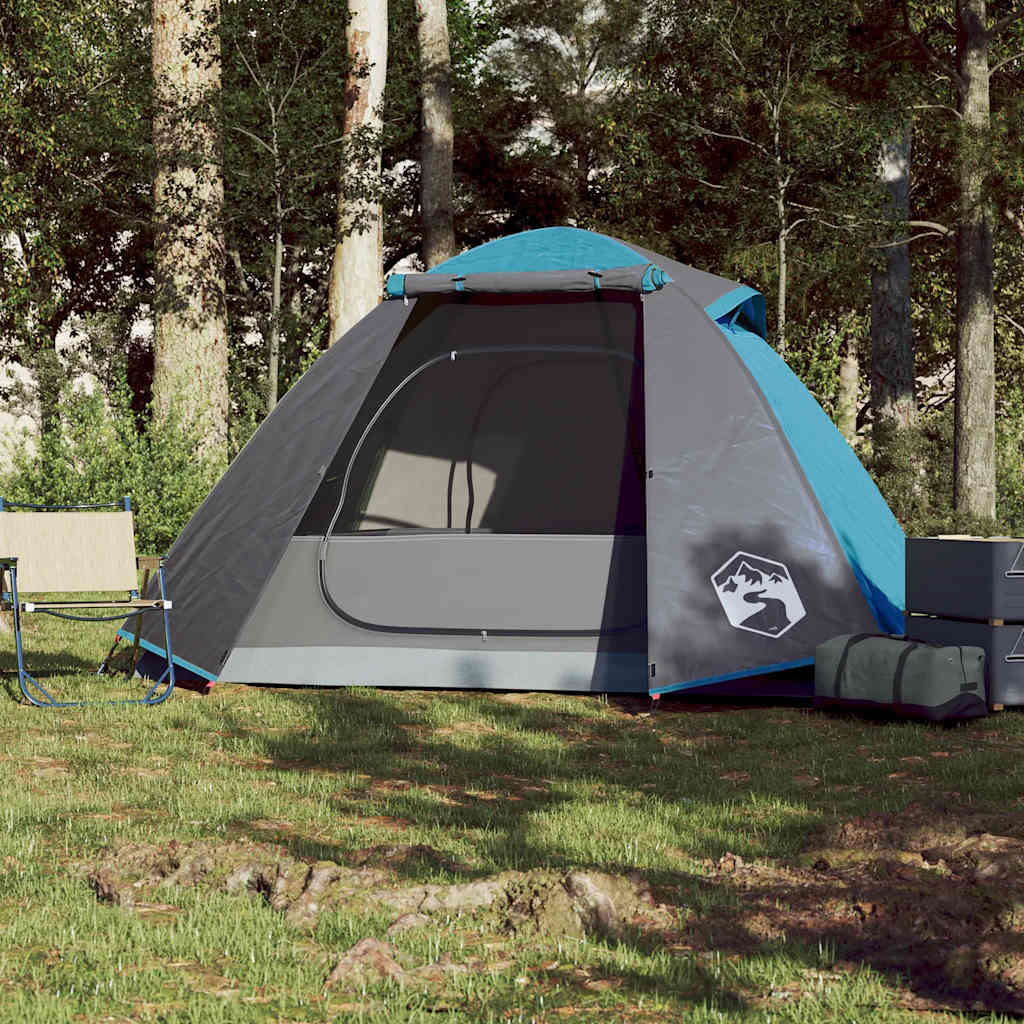 Tenda da Campeggio a Cupola per 2 Persone Blu Impermeabile 94324