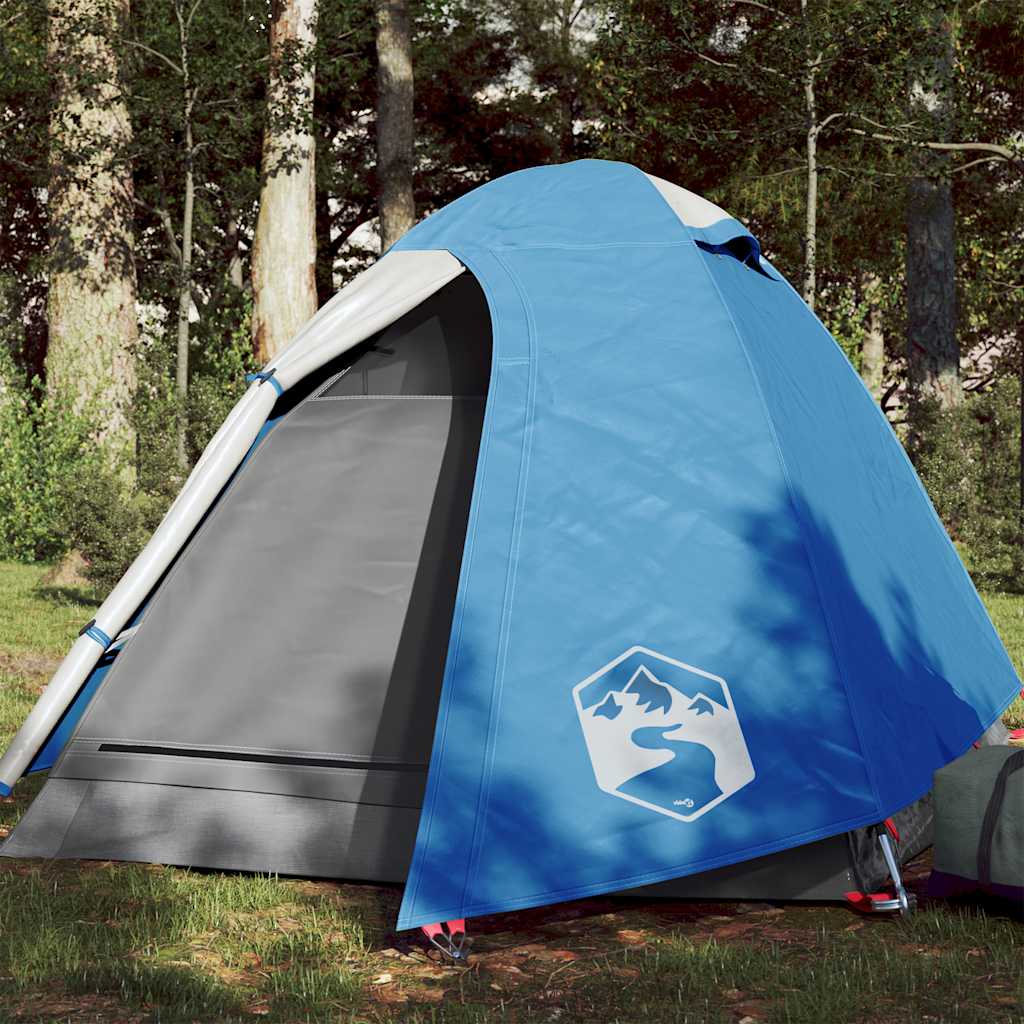 Tenda da Campeggio a Cupola per 2 Persone Blu Impermeabile 94328