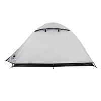 Tenda Campeggio a Cupola 2 Persone Bianca Tessuto Impermeabile 94330