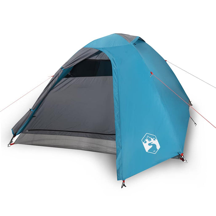 Tenda da Campeggio a Cupola per 3 Persone Blu Impermeabile 94332