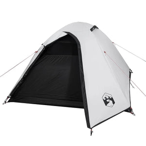Tenda Campeggio a Cupola 3 Persone Bianca Tessuto Impermeabile 94334