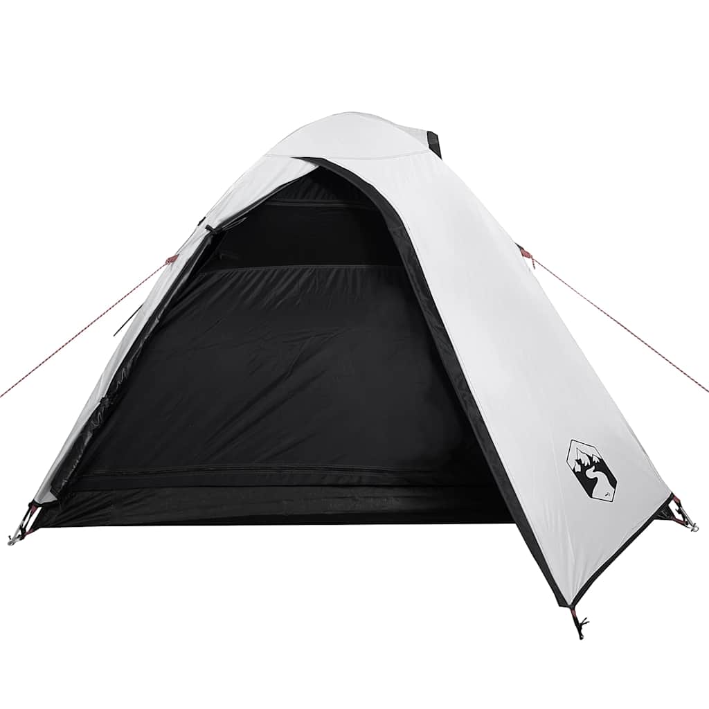 Tenda Campeggio a Cupola 3 Persone Bianca Tessuto Impermeabile 94334