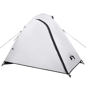 Tenda Campeggio a Cupola 3 Persone Bianca Tessuto Impermeabile 94334