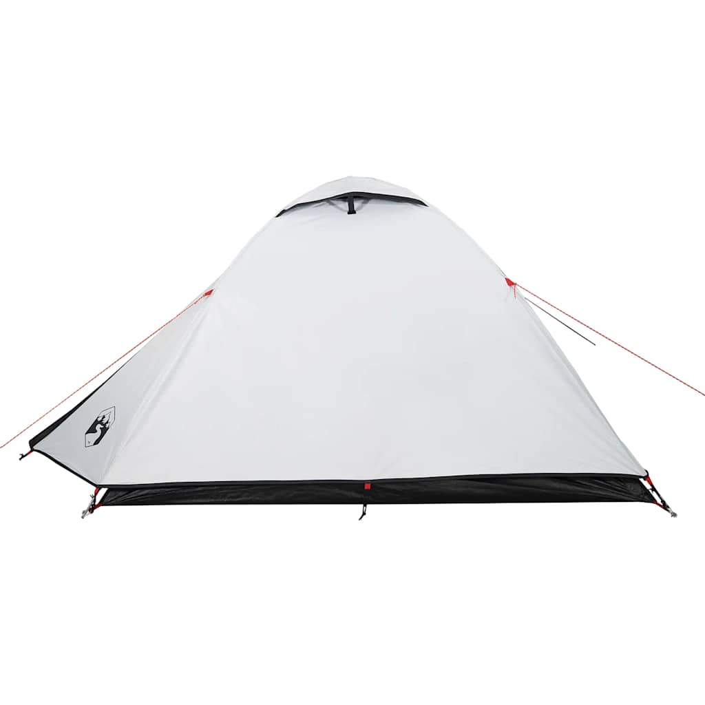 Tenda Campeggio a Cupola 3 Persone Bianca Tessuto Impermeabile 94334
