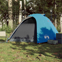 Tenda da Campeggio a Cupola per 4 Persone Blu Impermeabile 94336