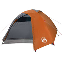 Tenda da Campeggio a Cupola 4 Persone Grigio e Arancione 94337