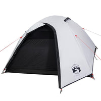 Tenda Campeggio a Cupola 4 Persone Bianca Tessuto Impermeabile 94338
