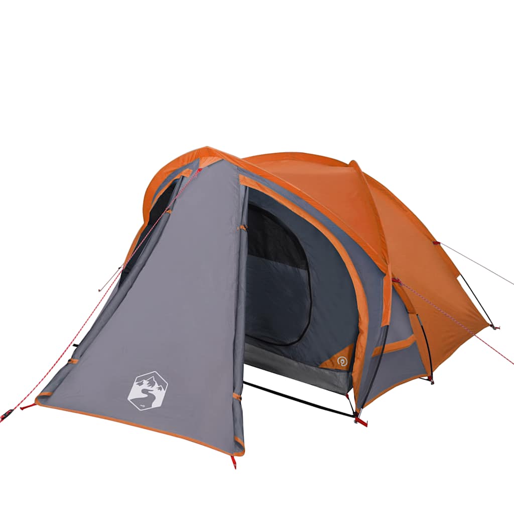 Tenda da Campeggio a Cupola 2 Persone Grigio e Arancione 94341