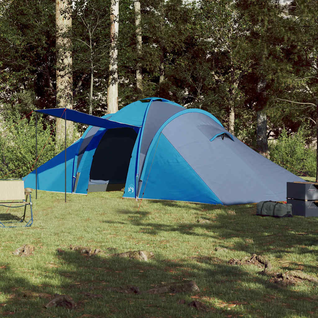 Tenda da Campeggio a Cupola per 4 Persone Blu Impermeabile 94344