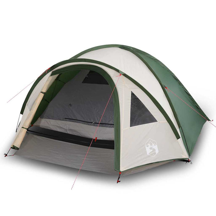 Tenda da Campeggio a Cupola per 4 Persone Verde Impermeabile 94349