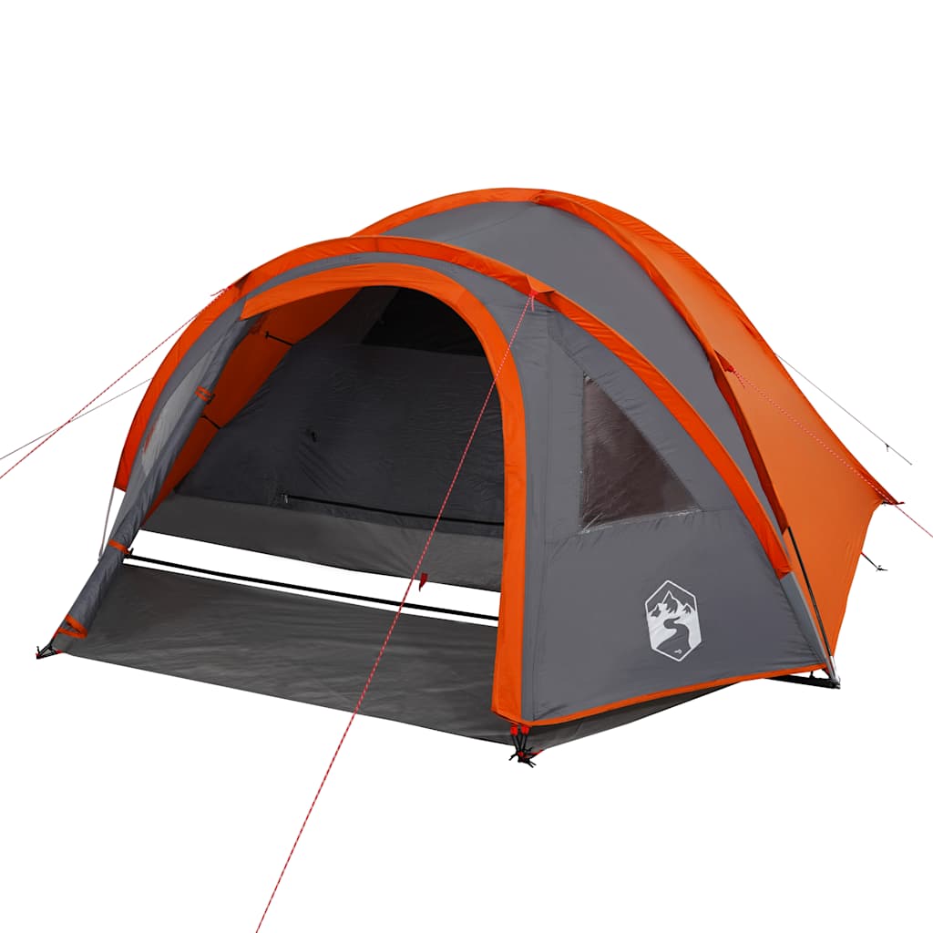 Tenda da Campeggio a Cupola 4 Persone Arancione Impermeabile 94351