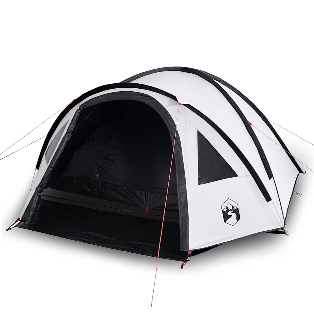 Tenda Campeggio a Cupola 4 Persone Bianca Tessuto Impermeabile 94352