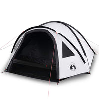 Tenda Campeggio a Cupola 4 Persone Bianca Tessuto Impermeabile 94352