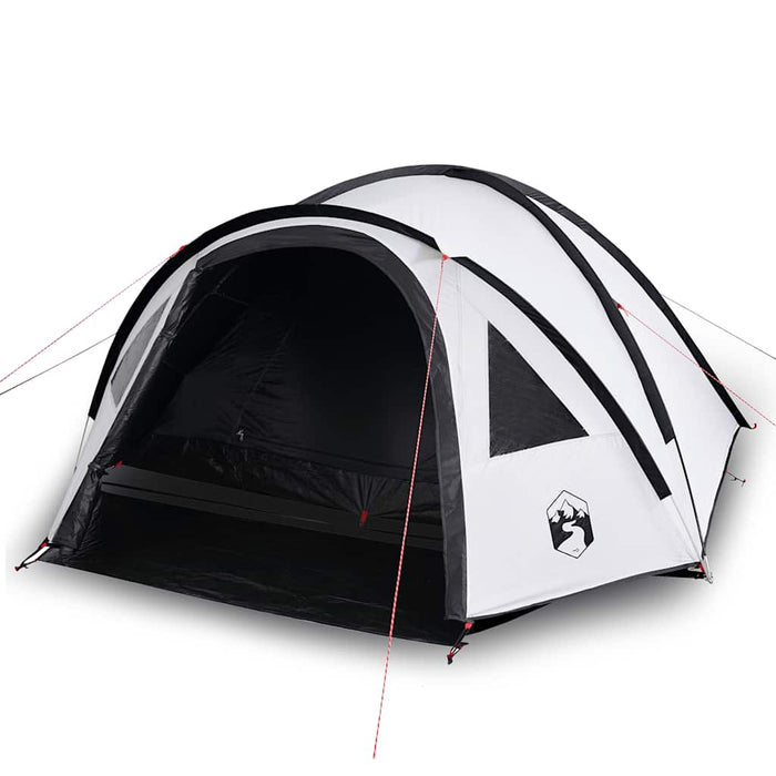 Tenda Campeggio a Cupola 4 Persone Bianca Tessuto Impermeabile 94352