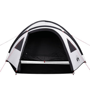 Tenda Campeggio a Cupola 4 Persone Bianca Tessuto Impermeabile 94352