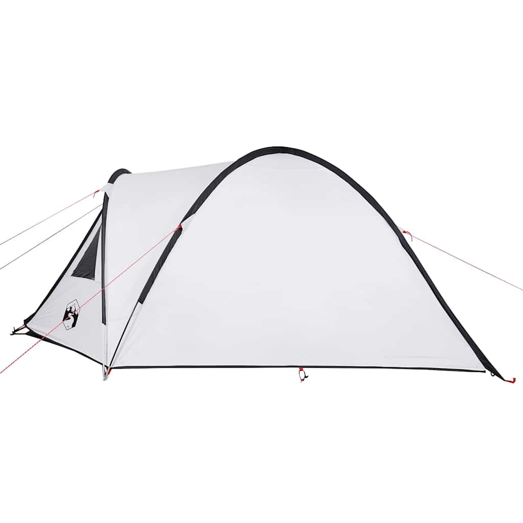 Tenda Campeggio a Cupola 4 Persone Bianca Tessuto Impermeabile 94352