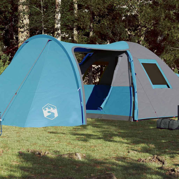 Tenda da Campeggio a Cupola per 4 Persone Blu Impermeabile 94354