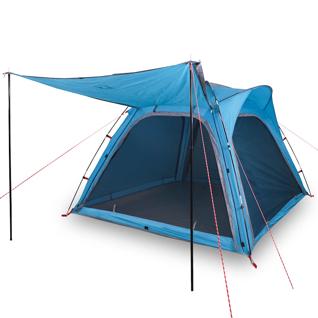 Tenda Campeggio 4 Persone Blu Rilascio Rapido Impermeabile 94357