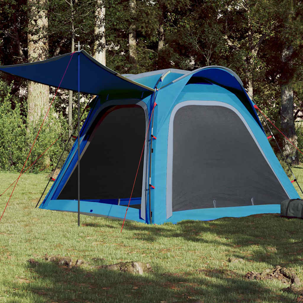 Tenda Campeggio 4 Persone Blu Rilascio Rapido Impermeabile 94357