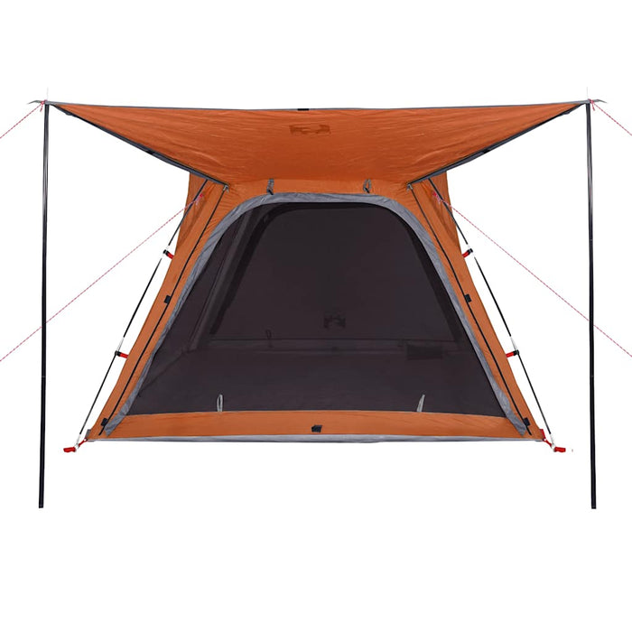 Tenda Campeggio 4 Persone Grigio e Arancione Impermeabile 94358