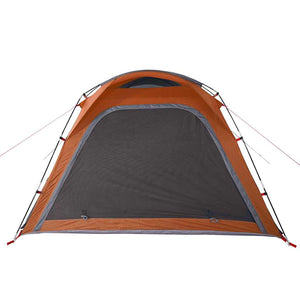 Tenda Campeggio 4 Persone Grigio e Arancione Impermeabile 94358