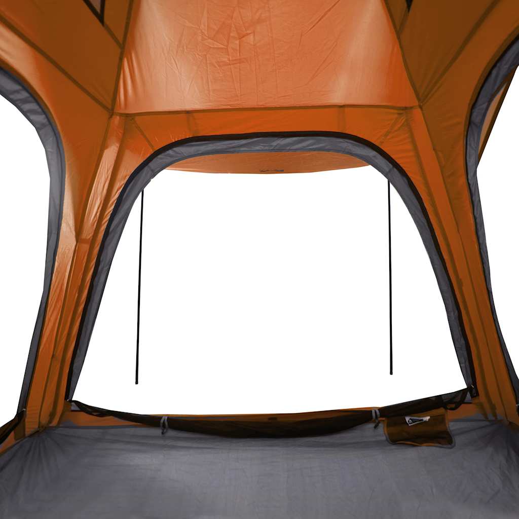 Tenda Campeggio 4 Persone Grigio e Arancione Impermeabile
