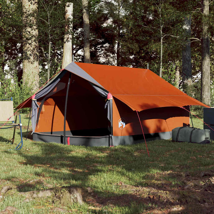 Tenda da Campeggio 2 Persone Grigio e Arancione Impermeabile 94361