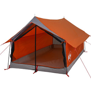 Tenda da Campeggio 2 Persone Grigio e Arancione Impermeabile 94361