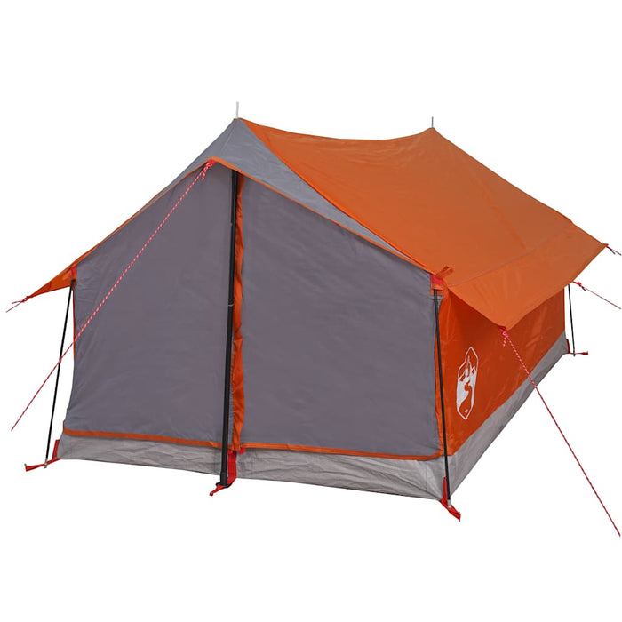 Tenda da Campeggio 2 Persone Grigio e Arancione Impermeabile 94361
